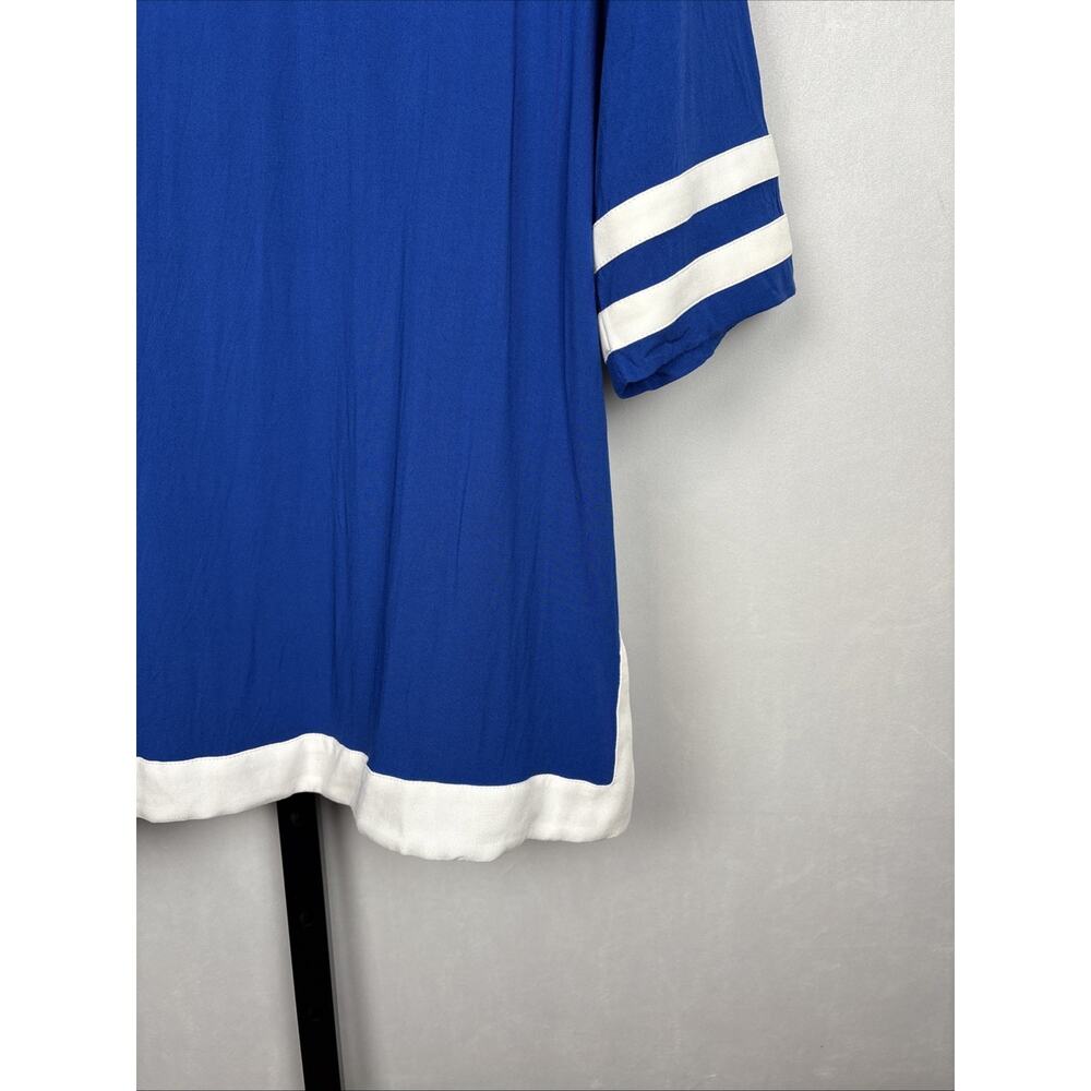 NEW Tina Stephens Tina 3/4 Sleeve Tunic Size Medium Cobalt Blue Nautical Coastal - Picture 5 of 12